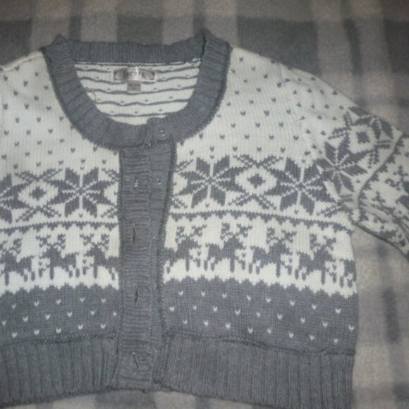 Decree Knit Button Cardigan Sweater -Deer Reindeer Snowflake Winter theme Sz XXL - Picture 5 of 12